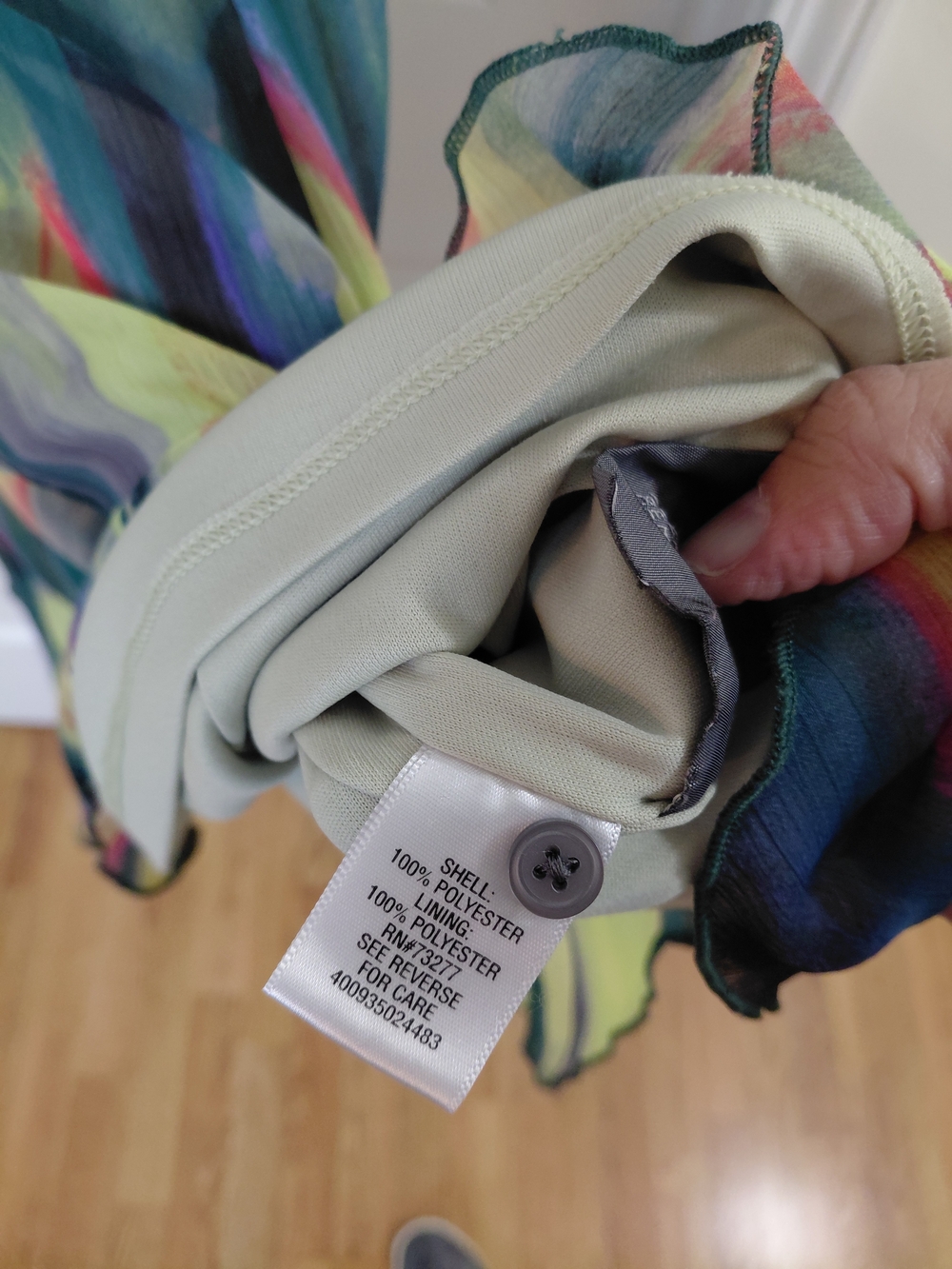 Simply Vera Vera Wang Multicolor Watercolor Print Chiffon Dress - Picture 3 of 4